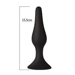 Анальна пробка з присоскою MAI Attraction Toys №35 Black, довжина 15,5 см, діаметр 3,8см. Photo 2