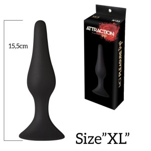 Анальна пробка з присоскою MAI Attraction Toys №35 Black, довжина 15,5 см, діаметр 3,8см. Photo 3