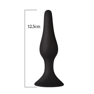 Анальна пробка з присоскою MAI Attraction Toys №34 Black, довжина 12,5см, діаметр 3,2см. Photo 2