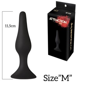 Анальна пробка з присоскою MAI Attraction Toys №33 Black, довжина 11,5cм, діаметр 3см. Photo 3