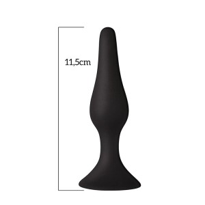 Анальна пробка з присоскою MAI Attraction Toys №33 Black, довжина 11,5cм, діаметр 3см. Photo 2
