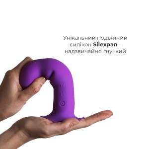 Двошаровий ділдо з вібрацією Adrien Lastic Hitsens 3 Purple, відмінно для страпона, діаметр 4 см, до. Photo 3