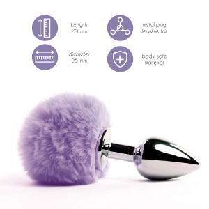 Анальна пробка FeelzToys - Bunny Tails Butt Plug Purple. Photo 2