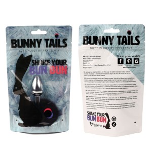 Анальна пробка FeelzToys - Bunny Tails Butt Plug Black. Photo 3