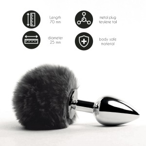 Анальна пробка FeelzToys - Bunny Tails Butt Plug Black. Photo 2