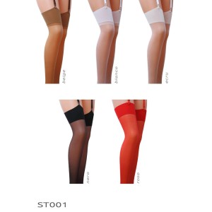 Класичні панчохи під пояс із широкою гумкою ST001 3/4 burgundy - Passion. Photo 2