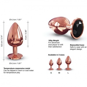 Металева анальна пробка із прикрасою у вигляді кристалу Dorcel - Diamond Plug Rose Gold L. Photo 3