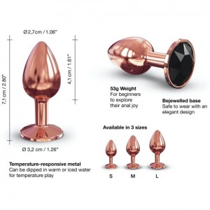 Металева анальна пробка із прикрасою у вигляді кристалу Dorcel - Diamond Plug Rose Gold S. Photo 3