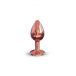Металева анальна пробка із прикрасою у вигляді кристалу Dorcel - Diamond Plug Rose Gold S. Photo 2