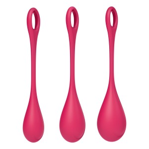Набір йоні намистин Satisfyer Yoni Power 1 Red, діаметр 2-2,5-3см, вага 22-46-74гр. Photo 3