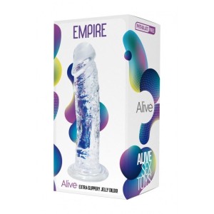 Прозорий фалоімітатор Alive Jelly Dildo Empire, ТПЕ, присоска, діаметр 4,3см, довжина 19,3см. Photo 2