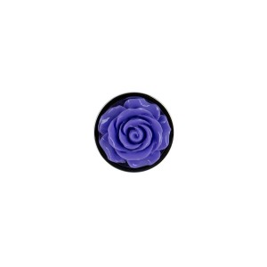 Металева анальна пробка Lux Active з трояндою - Rose Anal Plug - Purple, віброкуля в подарунок. Photo 3