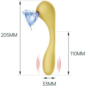 Вакуумний вагінально-кліторальний стимулятор Magic Motion Bobi Yellow, керування зі смартфона. Photo 2