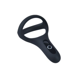 Двойное эрекционное кольцо Fun Town Rise Black, управление со смартфона. Photo 3