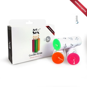 Набір воскових свічок Art of Sex size S 10 см (3 шт), низькотемпературні, люмінісцентні. Photo 2