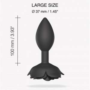 Силіконова анальна пробка Love To Love OPEN ROSES L SIZE - BLACK ONYX. Photo 3