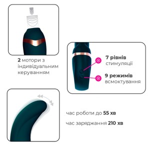 Пульсатор із вакуумною стимуляцією клітора Adrien Lastic My G (Teal). Photo 3