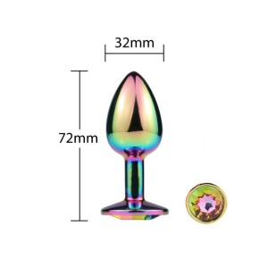 Металева анальна пробка MAI Attraction Toys №72 Rainbow. Photo 2