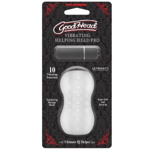 Мастурбатор з віброкулею Doc Johnson GoodHead – Vibrating Helping Head Pro – Frost. Photo 2