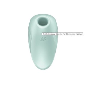 Вакуумний кліторальний стимулятор із вібрацією Satisfyer Pearl Diver Mint. Photo 3