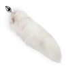 Металева анальна пробка з хвостом із натурального хутра Art of Sex size M White fox