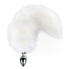 Металева анальна пробка з хвостом із натурального хутра Art of Sex size M White fox