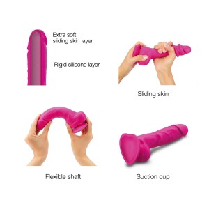 Реалістичний фалоімітатор Strap-On-Me Sliding Skin Realistic Dildo Fuchsia - L, ефект рухливої шкіри. Photo 3