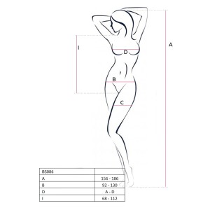 Бодістокінг з доступом Passion BS086 red, вертикальна сітка, виріз на спинці. Photo 3