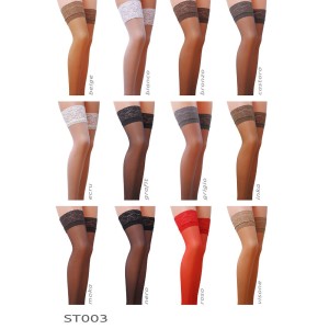 Панчохи ST003 3/4 beige — Passion: класичні, на ажурній силіконовій резинці. Photo 3