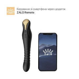 Смартвібратор-пульсатор Zalo — King Obsidian Black, кристал Swarovski. Photo 2