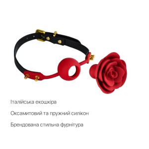 Розкішний кляп у вигляді троянди Zalo - Rose Ball Gag, подвійне використання. Photo 3
