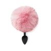 Силіконова анальна пробка М Art of Sex - Silicone Bunny Tails Butt plug Pink, діаметр 3,5 см