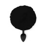 Силіконова анальна пробка М Art of Sex - Silicone Bunny Tails Butt plug Black, діаметр 3,5 см