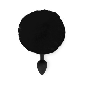 Силіконова анальна пробка М Art of Sex - Silicone Bunny Tails Butt plug Black, діаметр 3,5 см. Photo 2