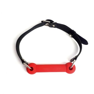 Кляп Палиця, силікон та натуральна шкіра, Art of Sex - Gag Stick Silicon, Червоний. Photo 3