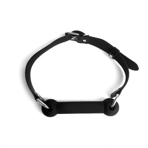 Кляп Палиця, силікон та натуральна шкіра, Art of Sex - Gag Stick Silicon, Чорний. Photo 3