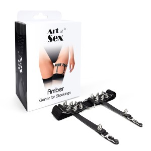 Гартер на ногу серце з шипами з натуральної шкіри Art of Sex Amber (1 шт.). Photo 3