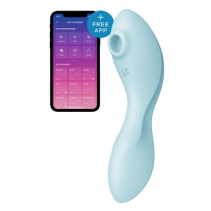 Вакуумний смарт-стимулятор із вібрацією Satisfyer Curvy Trinity 5 (Blue)  (порвана упаковка!!!)