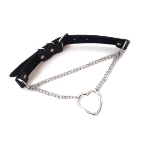 Чокер на шию Серце Art of Sex - Paris, з натуральної шкіри, колір Чорний. Photo 2