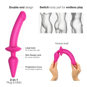 Анальна пробка з дилдо Strap-On-Me SWITCH PLUG-IN SEMI-REALISTIC DILDO FUCHSIA - L (м'ята упаковка). Photo 3