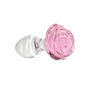 Скляна анальна пробка Pillow Talk Rosy Luxurious Glass Anal Plug, ⌀3,3 см, віброкуля в подарунок. Photo 2