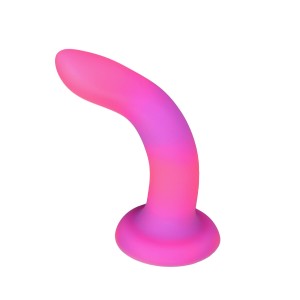 Фалоімітатор, що світиться в темряві, ADDICTION Rave 8″, Glow in the Dark Dildo Pink Purple, 20,3 см. Photo 2