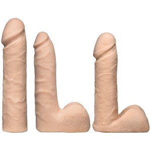 Набір для страпона Doc Johnson Vac-U-Lock VIBRATING Dual Density ULTRASKYN Set: діаметр 3×3,8 см. Photo 2