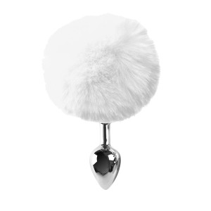 Металева анальна пробка М Art of Sex — Bunny Tails Butt plug, Білий. Photo 2