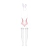 Еротичний костюм зайчика Obsessive Bunny suit 4 pcs costume pink S/M, рожевий, топ з підв’язками, тр