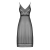 Напівпрозора довга сорочка Obsessive Estiqua chemise M/L, чорний, асиметричний крій