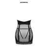 Напівпрозора сорочка з відкритими грудьми Obsessive Lacrisia chemise M/L, чорна, з чокером