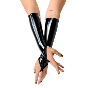 Вінілові міттинки Art of Sex - Lora короткі, размер S, колір чорний. Photo 2