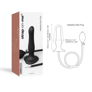 Надувний фалоімітатор Strap-On-Me INFLATABLE DILDO PLUG - NOIR, кулька всередині, діаметр до 6 см. Photo 3