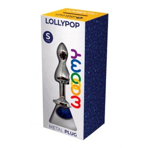 Металева анальна пробка Wooomy Lollypop Double Ball Metal Plug Blue S, діаметр 2,8см, довжина 8,5см. Photo 3